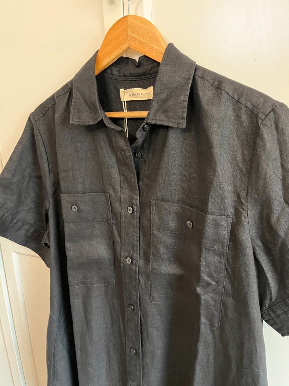 NWT Everlane The Daytripper Dress in Linen (Black, Medium) - Picture 2 of 10